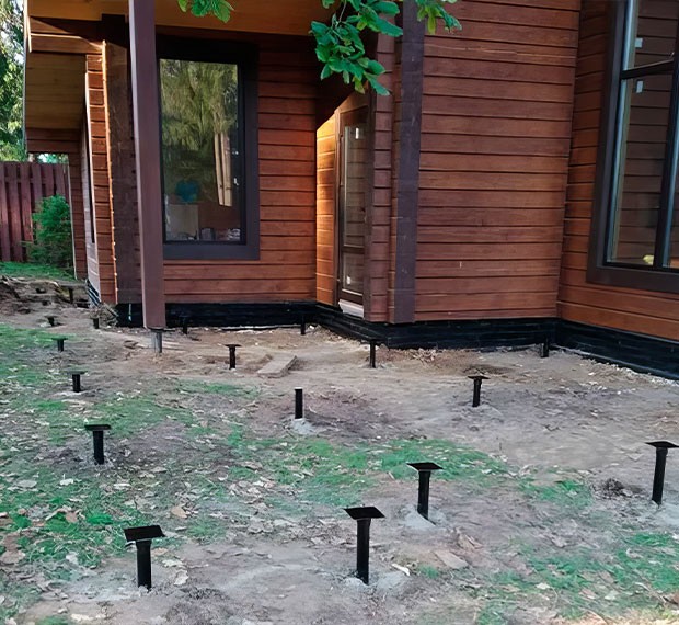 Винтовые сваи для веранды или террасы в Талдоме